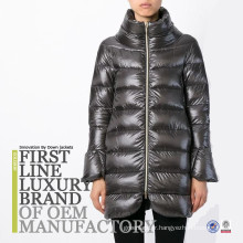 2017 High Quality Winter Lady Bulk Vente en gros Soft Shiny Shell Epais Down Remplissage Cap Free Fashion Jacket